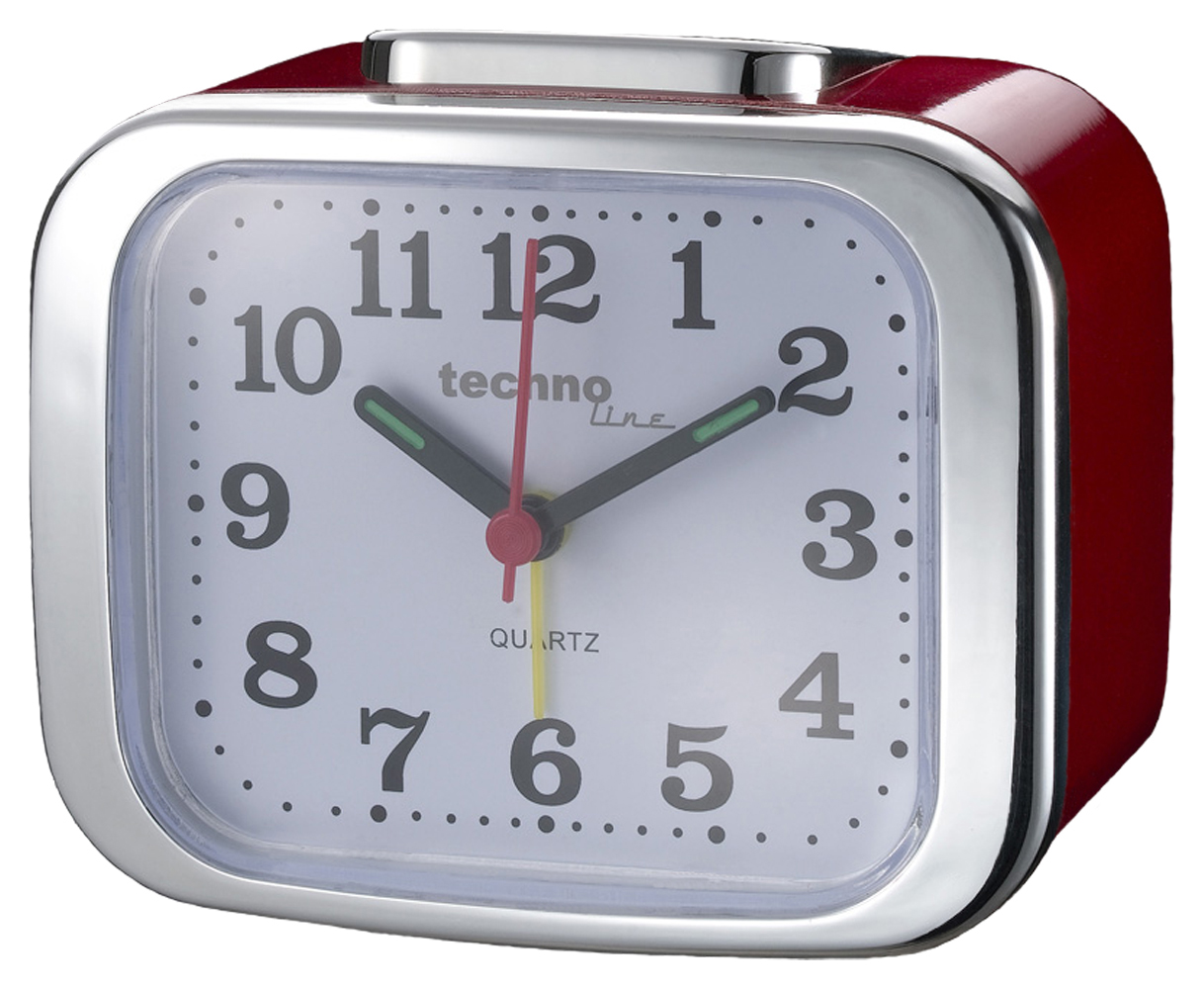 techonline Quarzwecker Modell  XL. rot-metallic