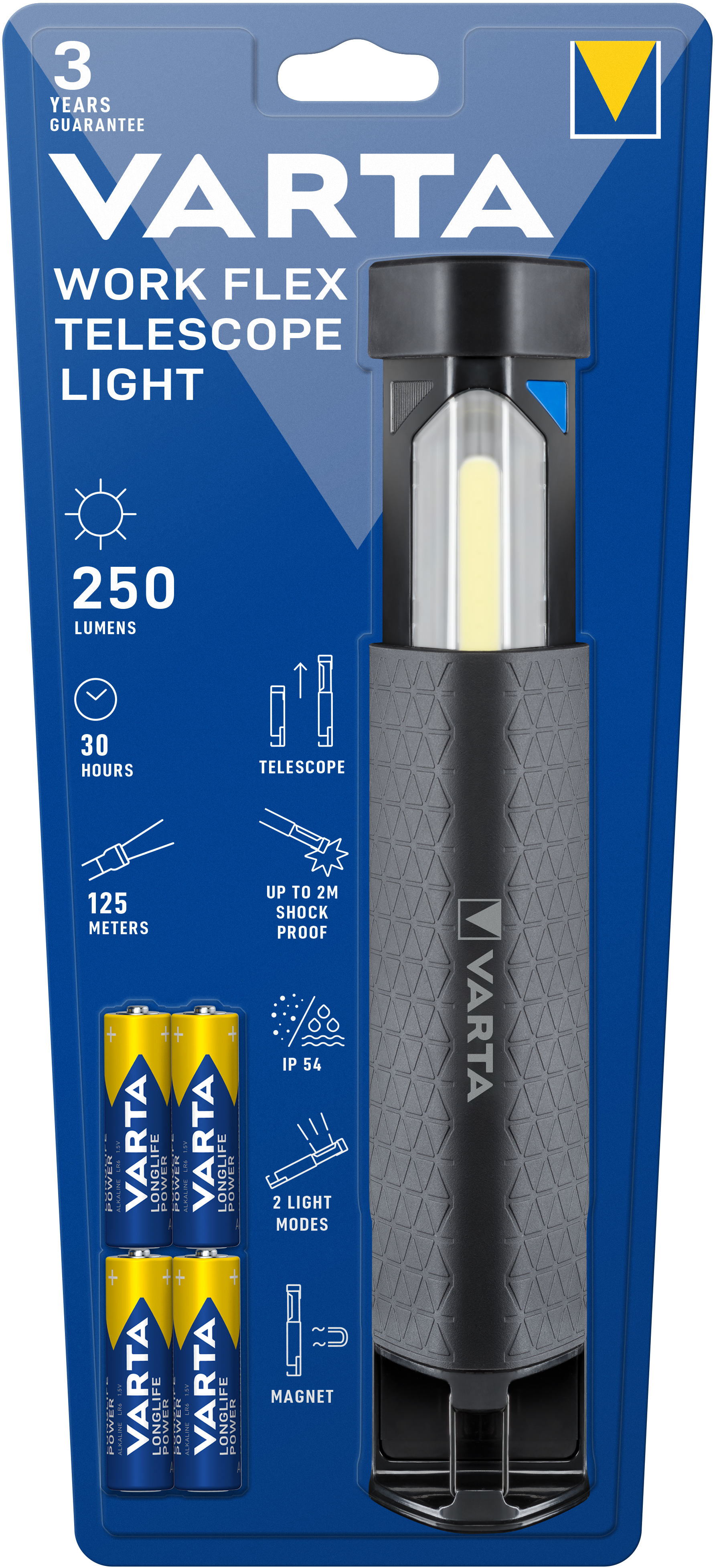 T18646 Varta Work Flex Telescope Light 4AA