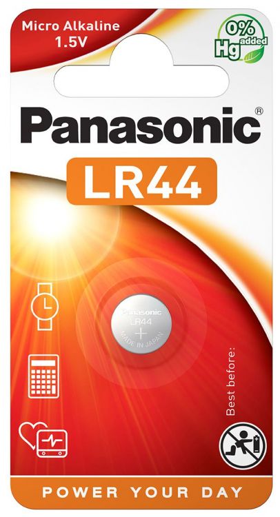 LR44 Panasonic Cell Power Knopfzelle, 1er Blister