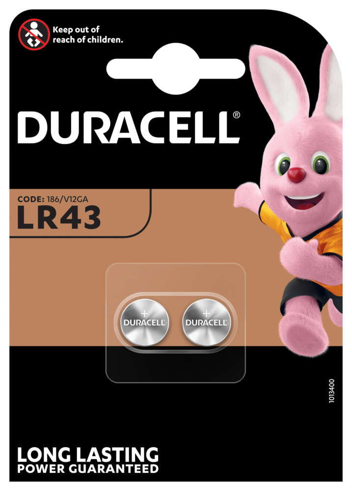 LR43 Duracell Electronics Batterie, 2er Blister