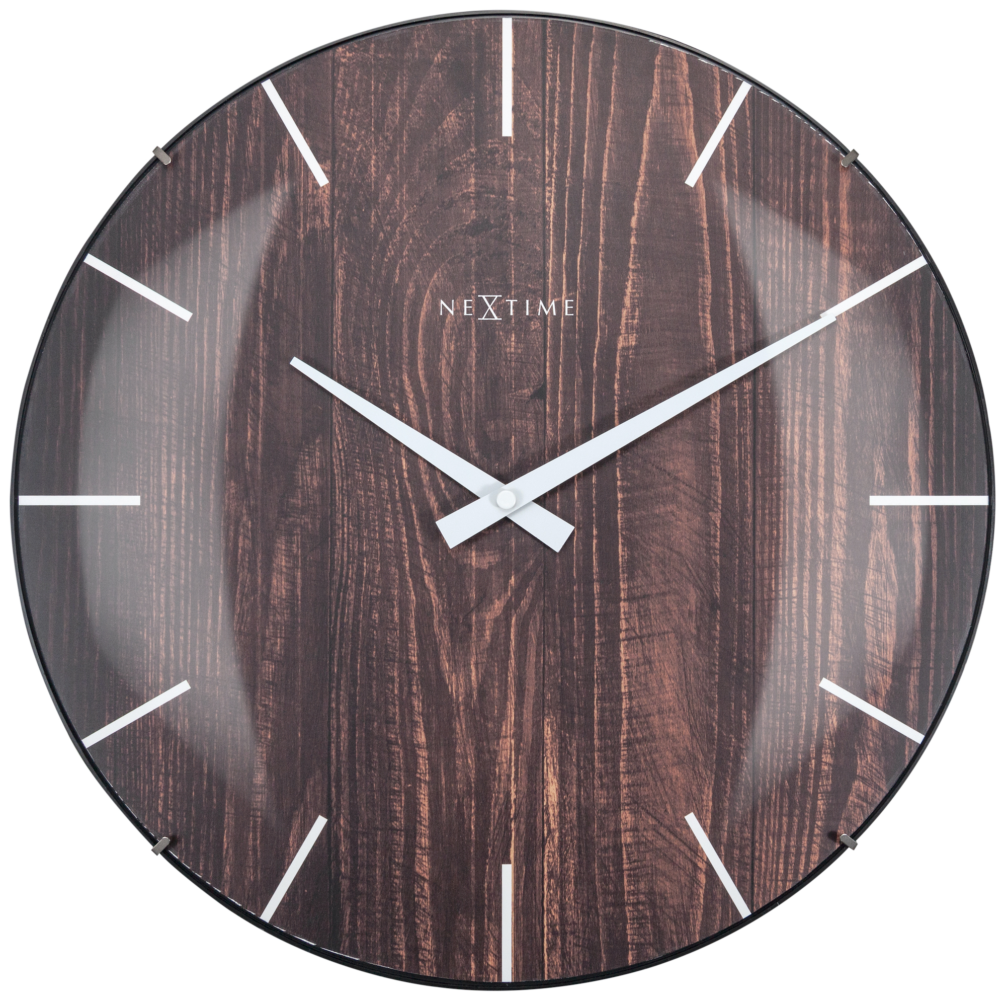 Nextime Wanduhr 3249BR Edge Wood Dome, Ø = 35cm