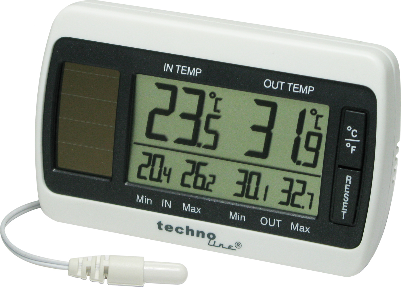 WS 7008 technoline Solar-Thermometer mit Kabelsonde