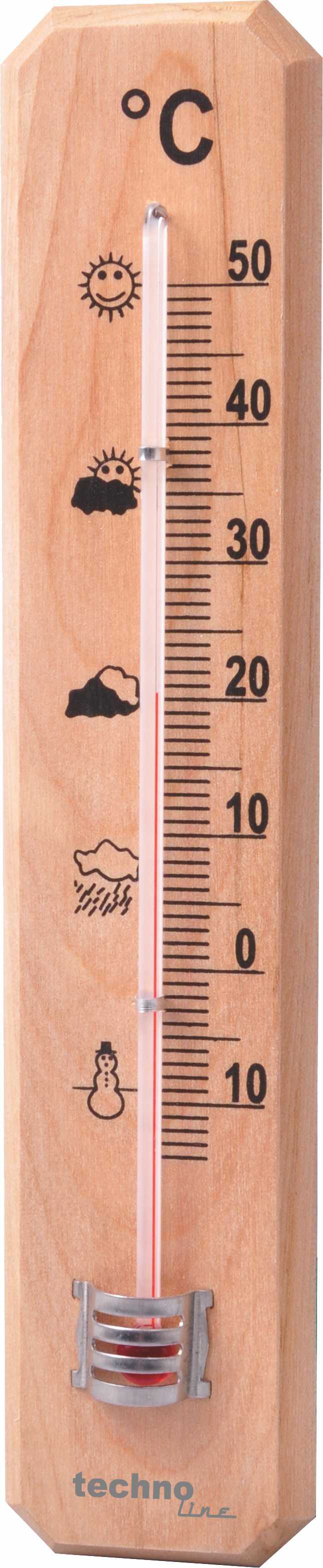 WA 2020 Analoges Thermometer Buchenholz