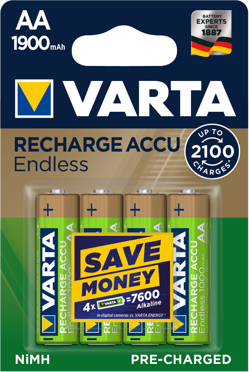 V56676 Varta Recharge Accu Endless 1900mAh