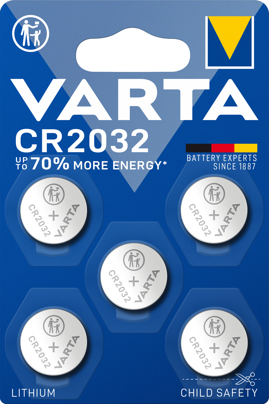 CR2032 Varta Electronic-Batterie 5er Blister