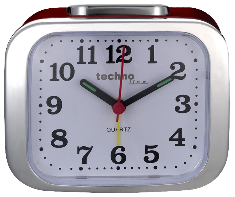 techonline Quarzwecker Modell  XL. rot-metallic