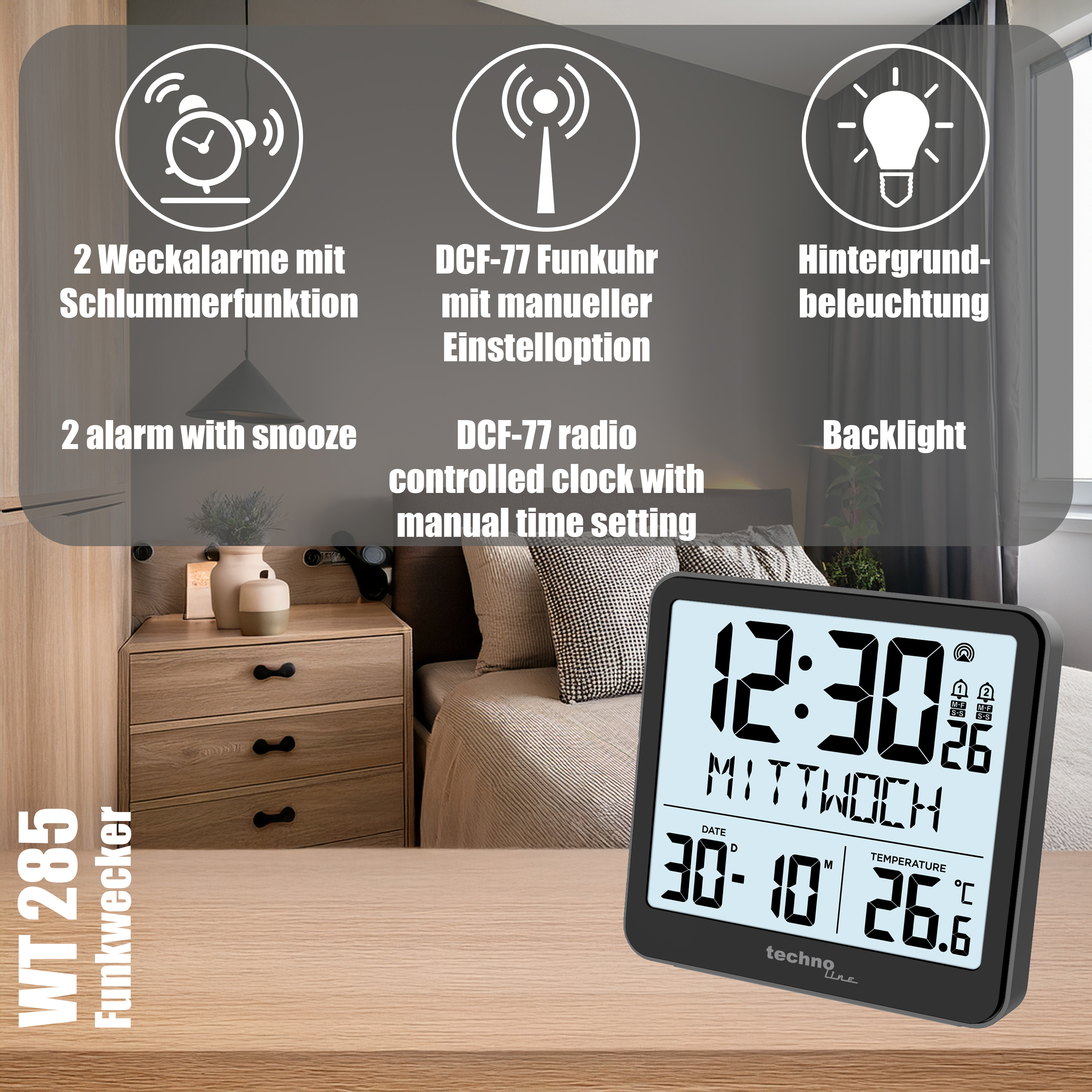 WT 285 technoline Funkwecker