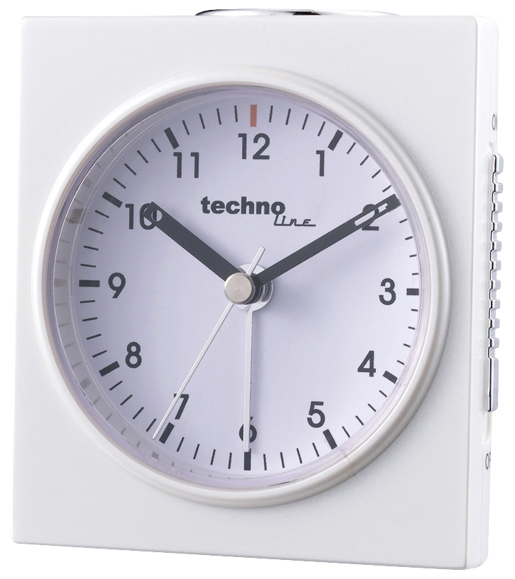 techonline Quarzwecker Modell Q, weiß