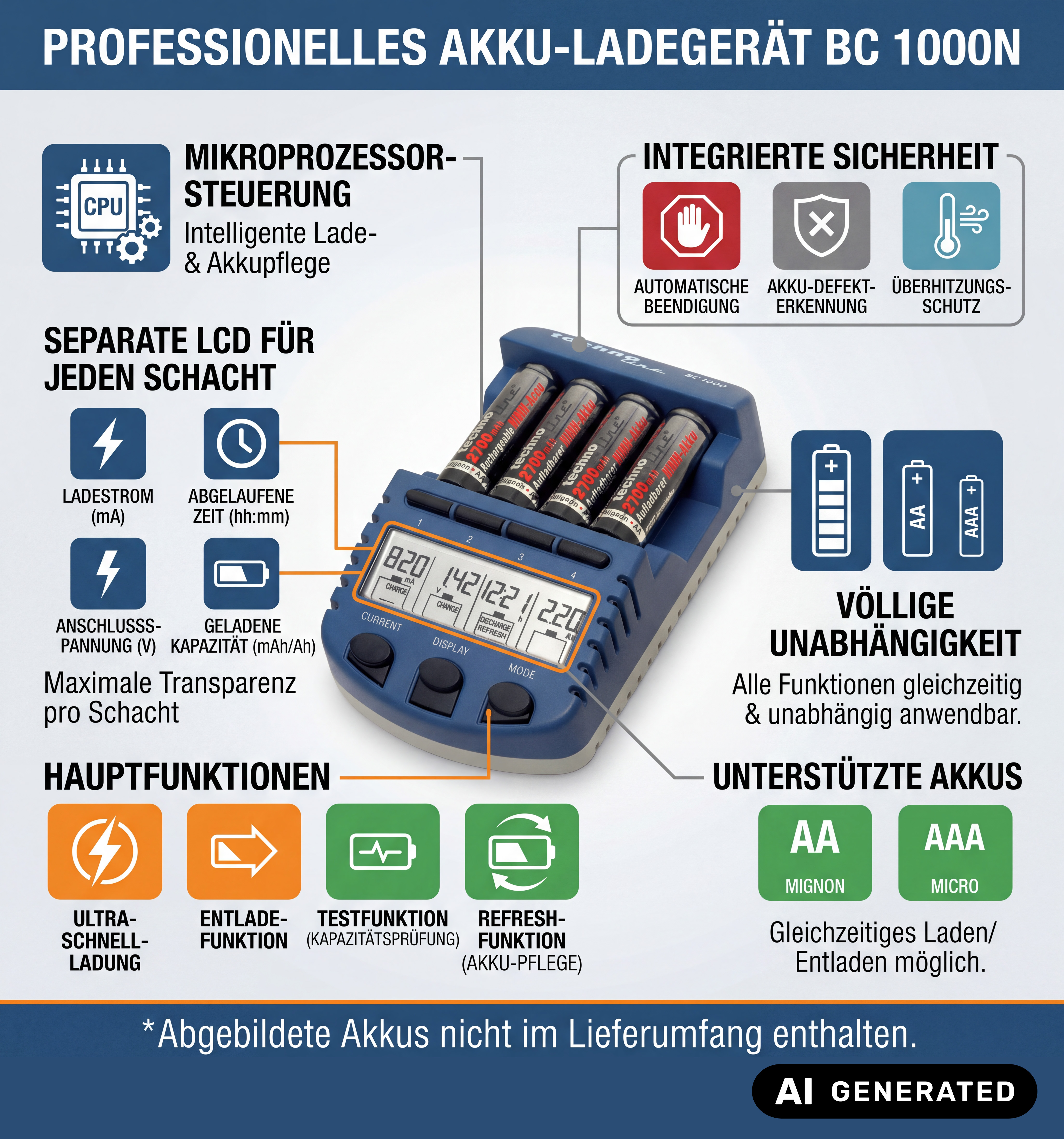 BC 1000N technoline Ladegerät