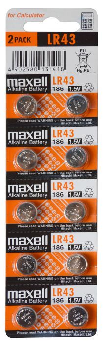LR43 Maxell Electronic-Batterie, 10er Blister