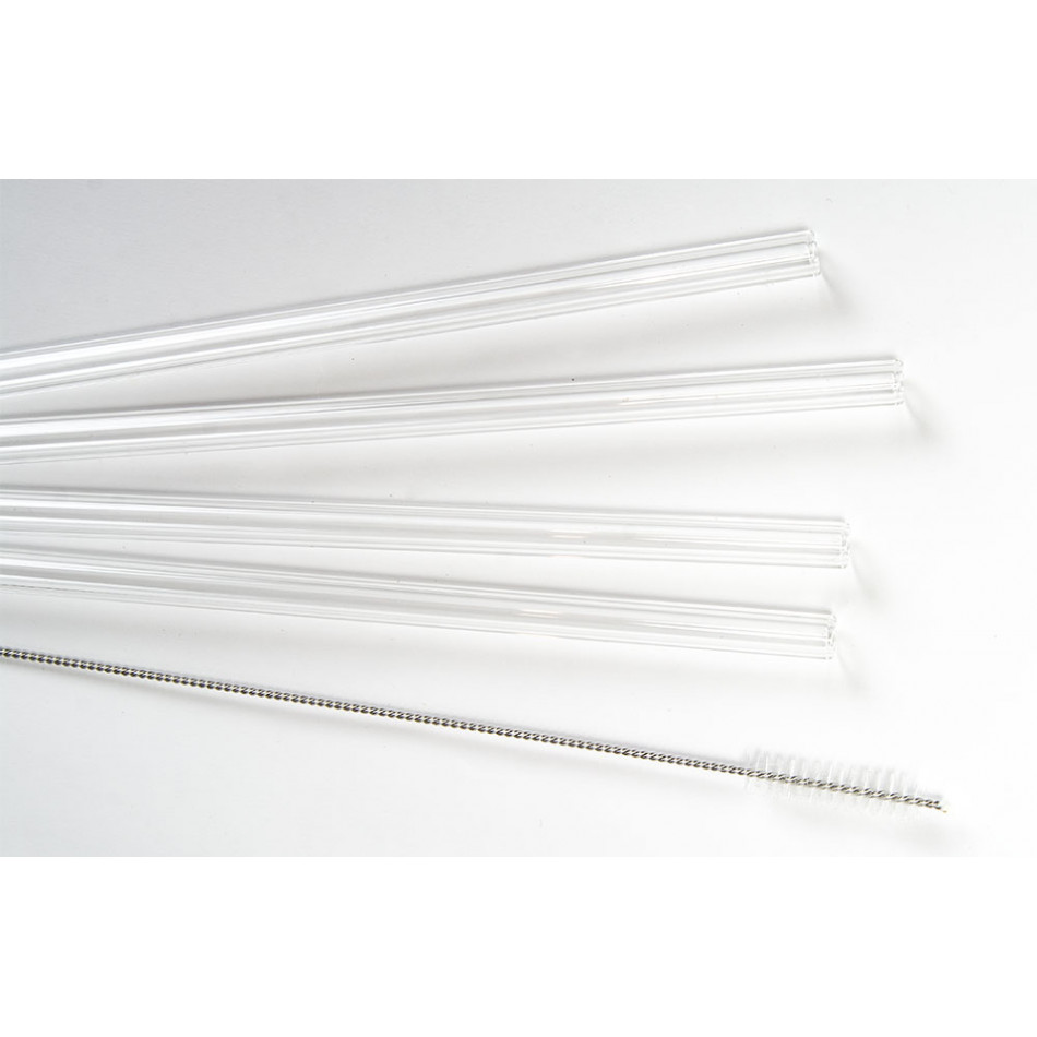 Glas-Trinkhalm mit Reinigungsbürste