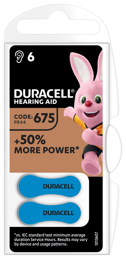 DA675 Duracell Easy Tab Hörgerätebatterie, 6er Blister