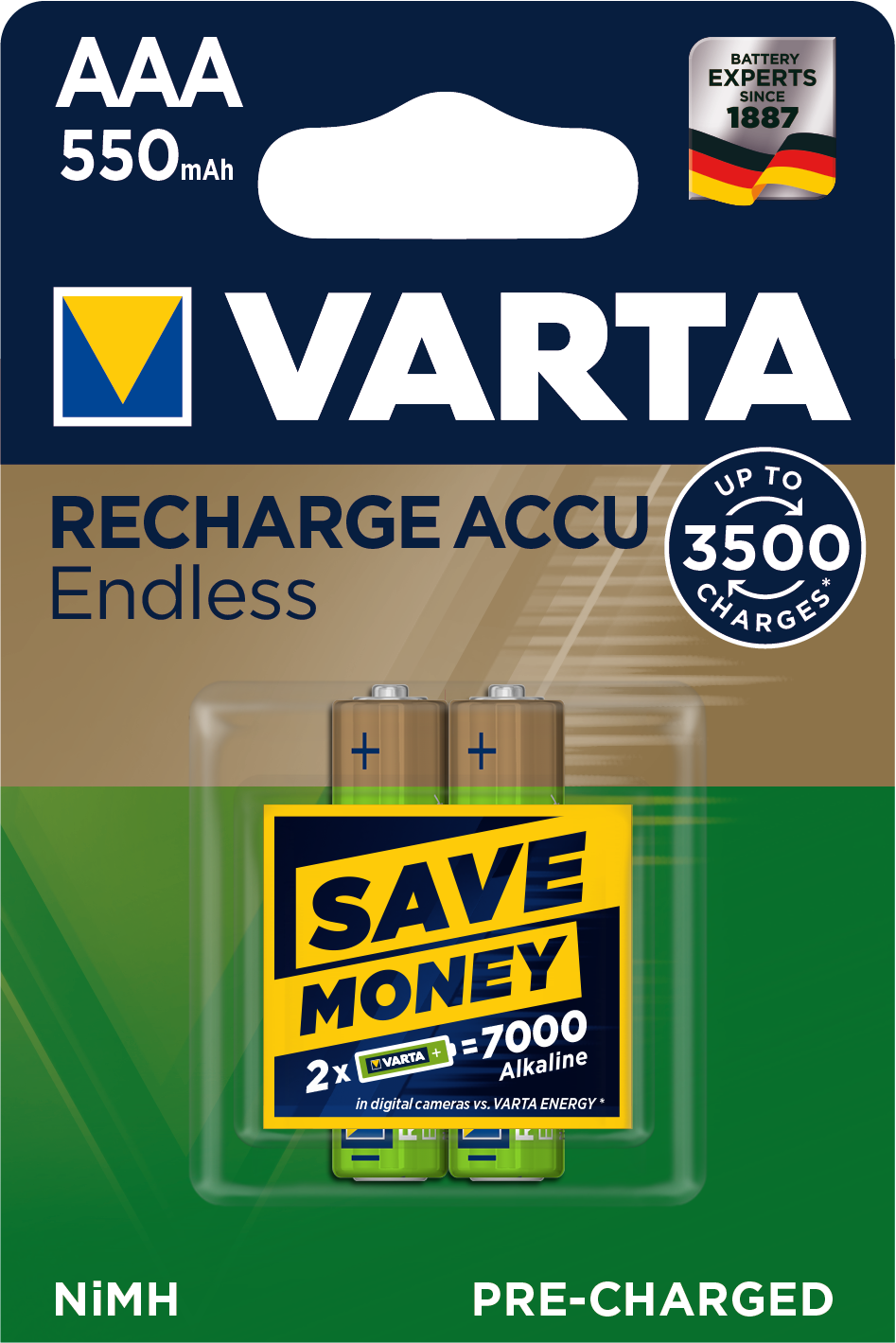 V56663 Varta Recharge Accu Endless 550mAh