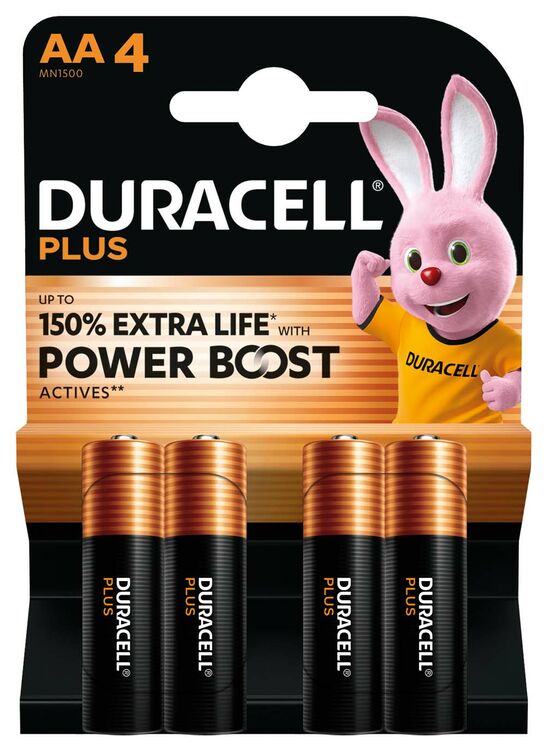 MN1500 Duracell Plus Boost 150% Extra Life, BL4
