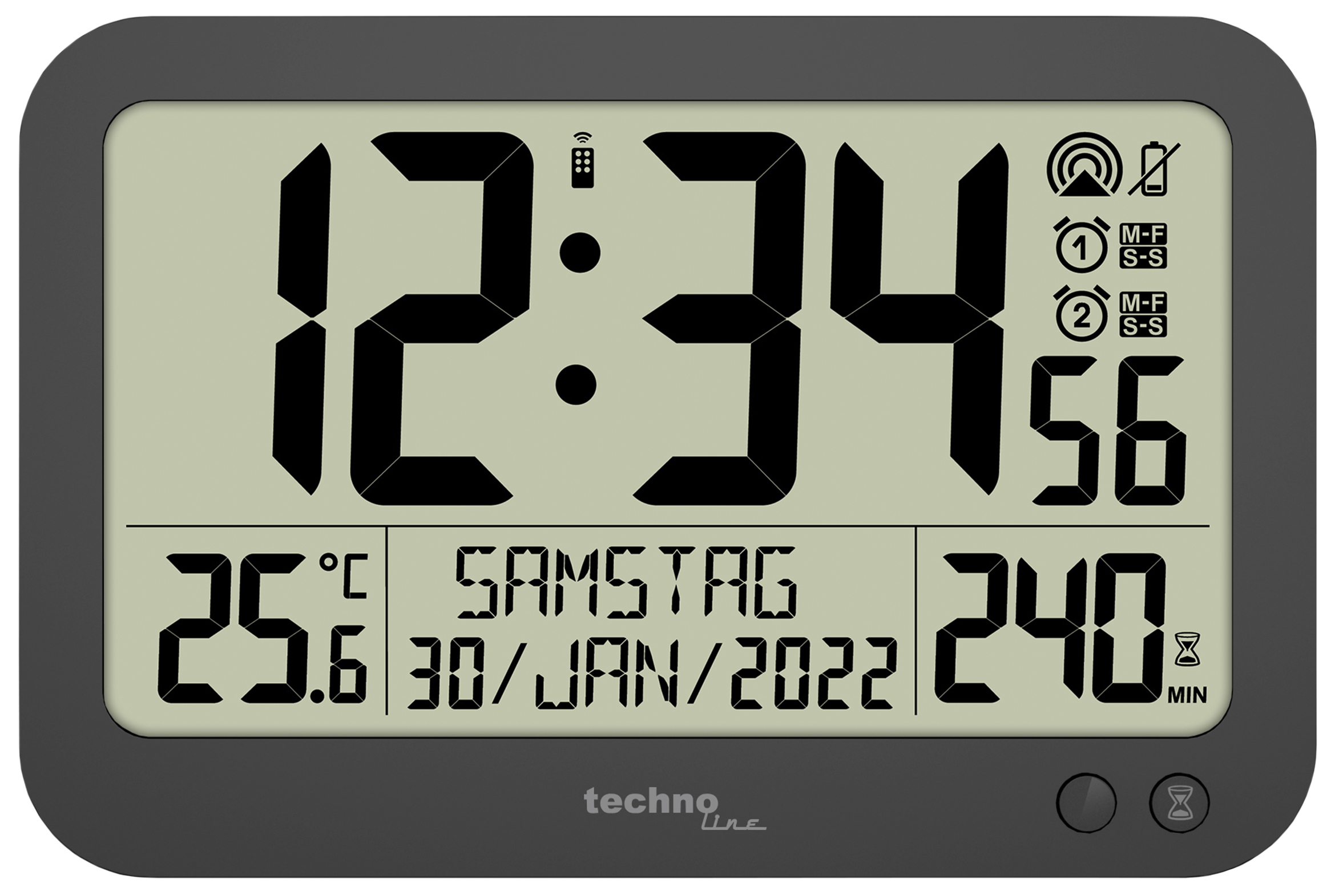 WS8026 technoline Funk-Wanduhr mit Fernbedienung