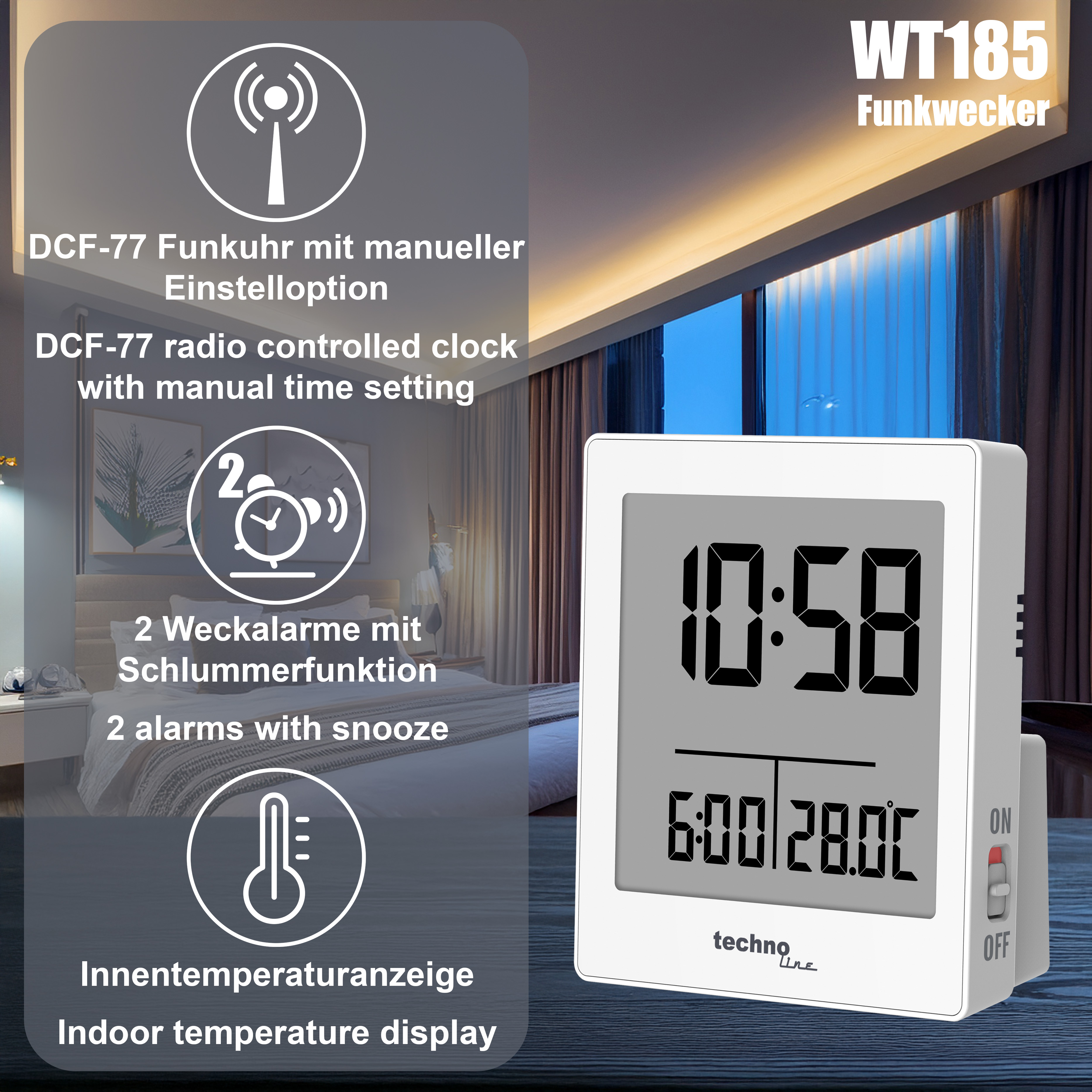 WT 185 technoline Funkwecker