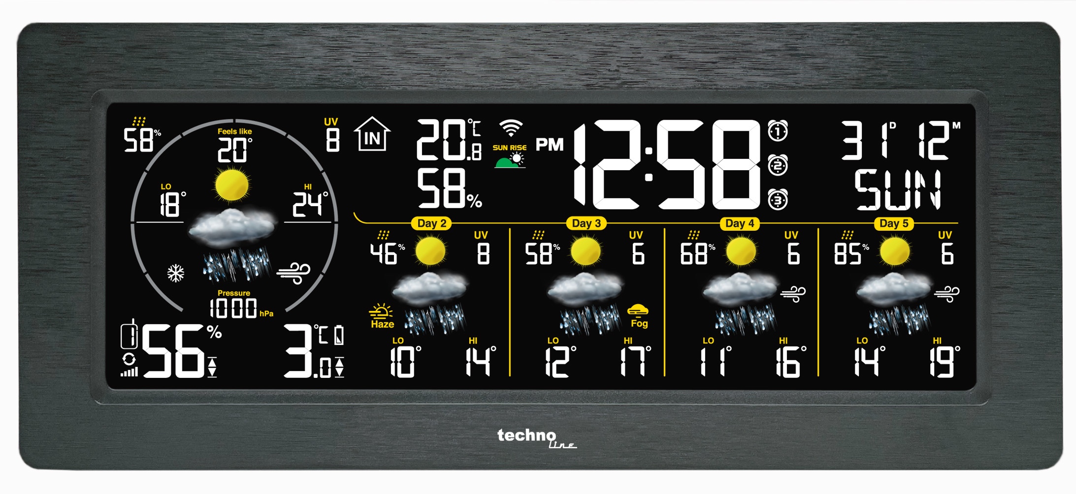 WD3050  technoline Wetterstation mit Mehrtagesvorhersage