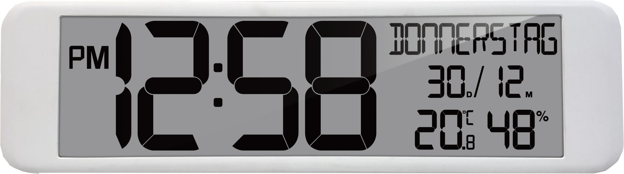 4M Wall Clock white front-2 WS8120 technoline XXL-Funk-Wanduhr