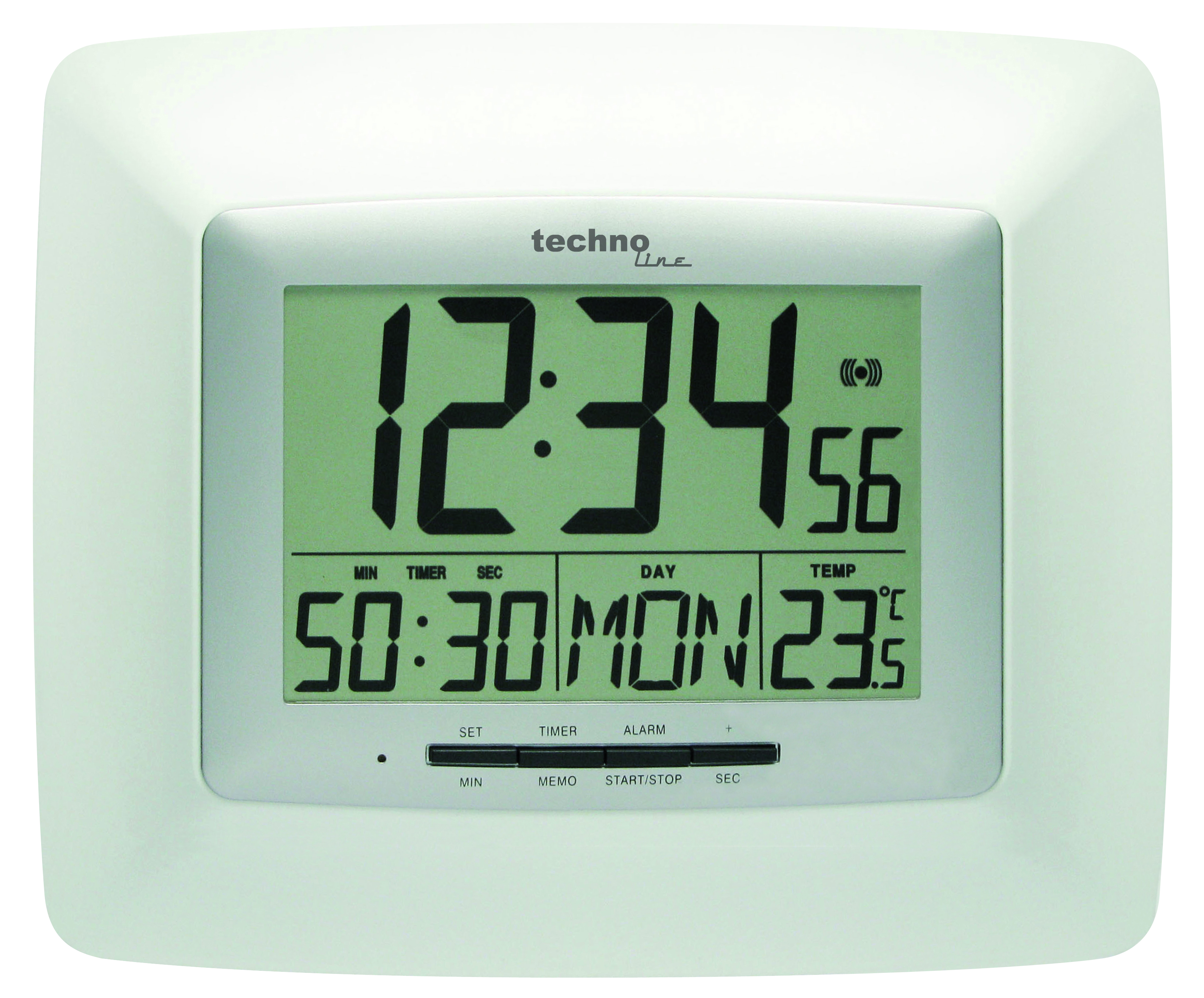 WS8100_w_F WS 8100 technoline Funk-Wanduhr mit Küchentimer